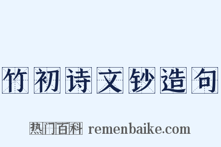 竹初诗文钞造句是什么意思的图片